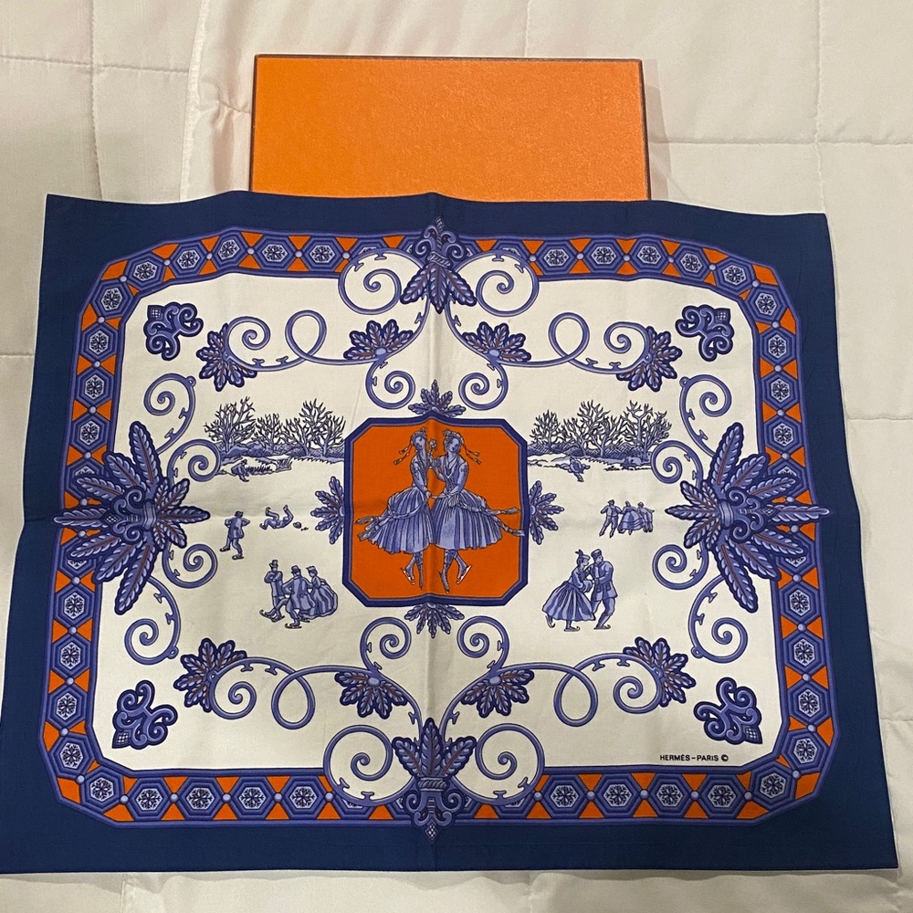 Hermes Blue and Orange Dining Table placemat